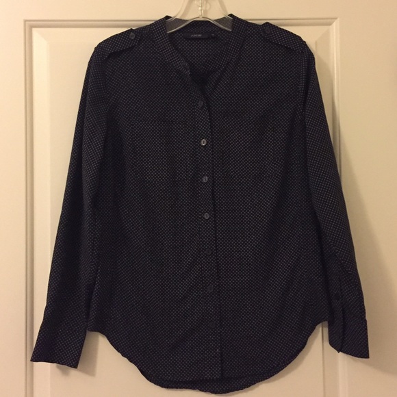 Apt. 9 Tops - Pattered Black Button-up Shirt